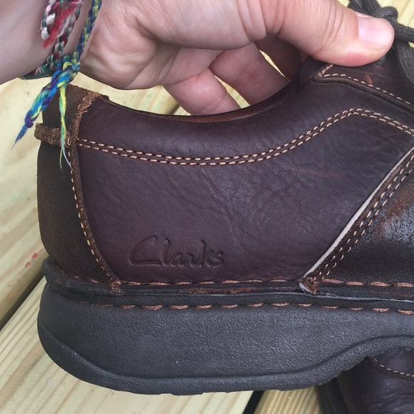 Men\'s Clarks Brown Leather Oxfords Size 10M EUC